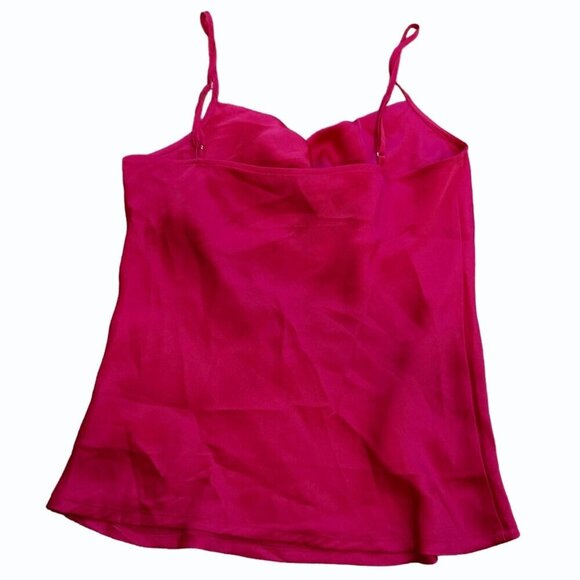 Express Silky Cowl Neck Cami Top Womens S Reddish Pink Elegant Adjustable Draped - Picture 2 of 6